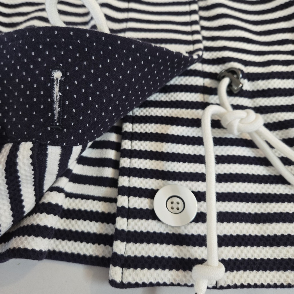 CAbi Jacket Womens M Navy Blue White Striped Nautical Harbour Workwear Casual - Picture 14 of 16